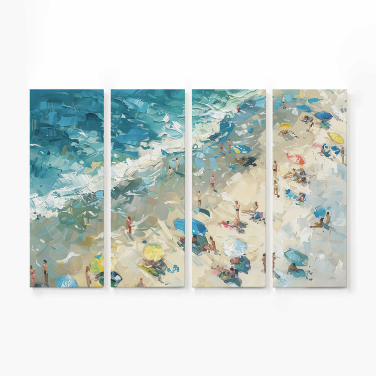 Frametolia Coastal Hamony 4 Panel Split Large Canvas Print Wayfair